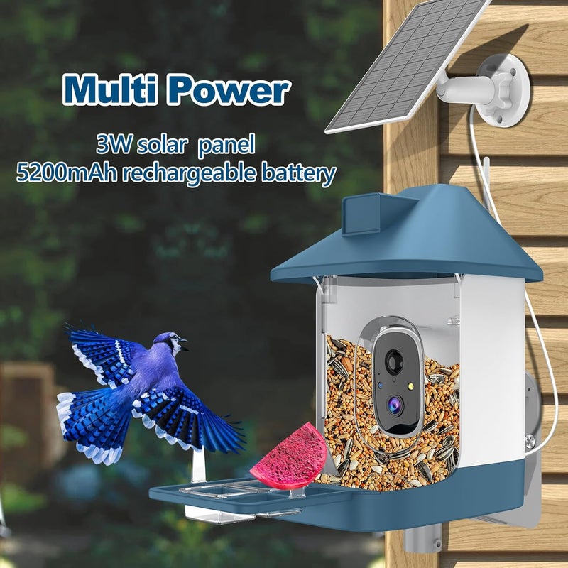 Vatjubi Bird Feeder with Camera,Smart Birdwatching Camera with Solar Powered,AI Identify Species,Instant Notifications,FHD Live View,Auto Record Video in Backyard,Ideal Gifts for Family and Bird Lovers - Image 4